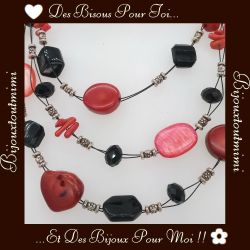 Collier de Perles & Pierres 3 Rangs Ikita Paris