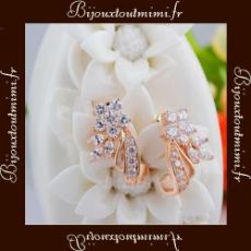 Boucles d'Oreilles Fleurs & Diamants