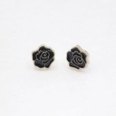 Boucles d'oreilles Roses pailletées dorées