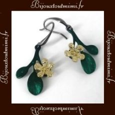 Boucles d'Oreilles Fleurs & Feuilles By Ikita Paris