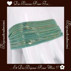 Superbe Bracelet Turquoise & Doré par Ikita Paris