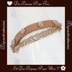 Bracelet Marron en Cuir par Ikita Paris