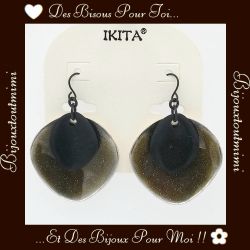 Boucles d'Oreilles Pendantes Pailletées par Ikita Paris