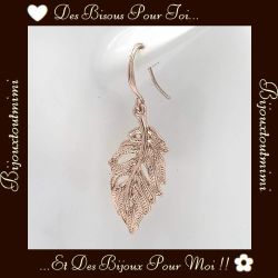 Boucles d'Oreilles Feuille Dorée par Ikita Paris