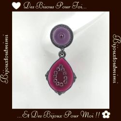 Boucles d'Oreilles Pendantes Violettes par Ikita Paris