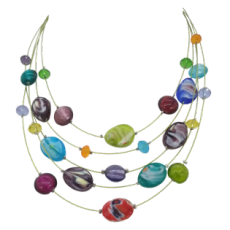 Collier 5 rangs Multicolore