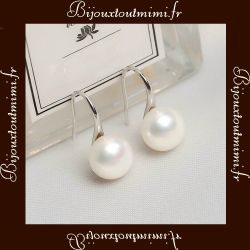 Boucles d'oreilles perle et argent