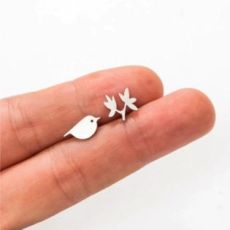 Boucles d'oreilles Petit oiseau et sa branche