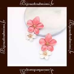 Boucles d'Oreilles Pendantes Style Fleurs articulées