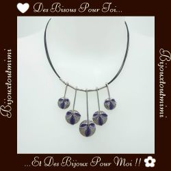 Collier 5 Feuilles Violettes & Argentées par Ikita Paris