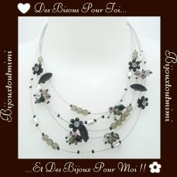 Collier Fleurs & Perles 5 Rangs par Ikita Paris