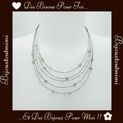 Collier de Perles Cubiques 5 Rangs par Ikita Paris
