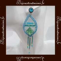 Boucles d'Oreilles pendantes bleues ikita 