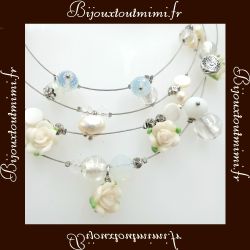 Collier ikita 4 Rangs Perles & Fleurs