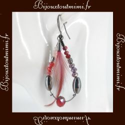 Boucles d'Oreilles Perles & Plumes By Ikita Paris