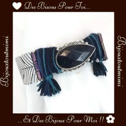 Bracelet Rigide Bleu & Argenté par Ikita Paris