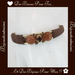 Bracelet Rigide Marron & Doré Ikita Paris