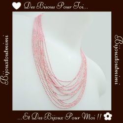Collier de Perles Roses & Blanches Multi Rangs par Ikita Paris