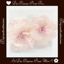 Boucles d'Oreilles Fleurs en Tissu par Ikita Paris