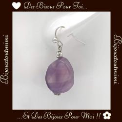 Boucles d'Oreilles Pierre Violette par Ikita Paris