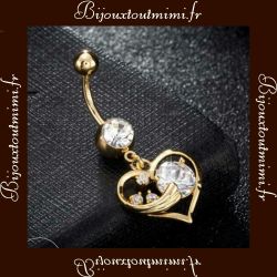 Piercing de Nombril Coeur & Diamants