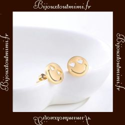 Boucles d'oreilles Smiley 2 styles 3 coloris