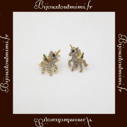 Boucles d'Oreilles style Licornes & Diamants