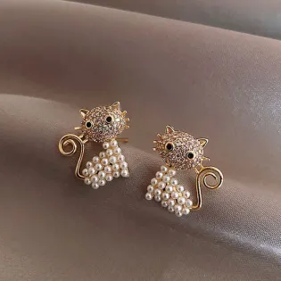 Boucles d'Oreilles Chaton